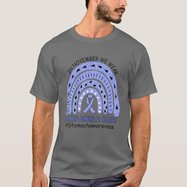 Im November tragen wir Periwinkle Blue Stomach Awa T-Shirt (Vorderseite)