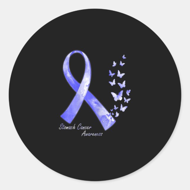 Im November tragen wir Periwinkle Ribbon Stomach C Runder Aufkleber (Vorderseite)