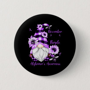 Im November tragen wir violette Gnome Heimerheimer Button