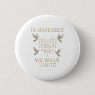 Im November tragen wir weißes Lungenkrebs-Bewussts Button