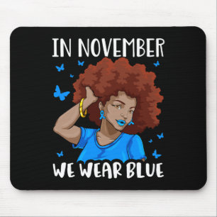 Im November verwenden wir Blue Black Woman Diabete Mousepad