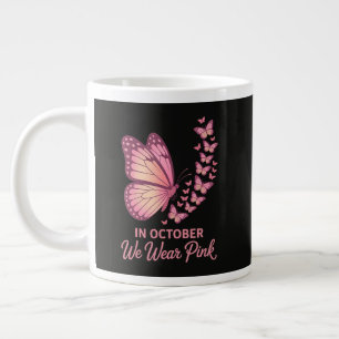 Im Oktober Pink Breast Butterfly Jumbo-Tasse