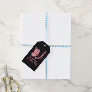 Im Oktober Rosa Brust Schmetterling Geschenkanhänger