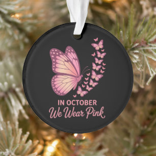 im Oktober rosa Brust Schmetterling Ornament