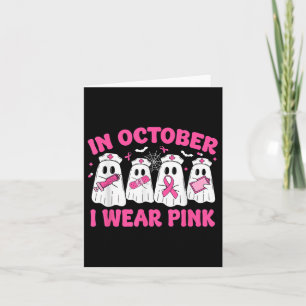 Im Oktober trage ich ein pinkfarbenes Brustkrebsbe Karte