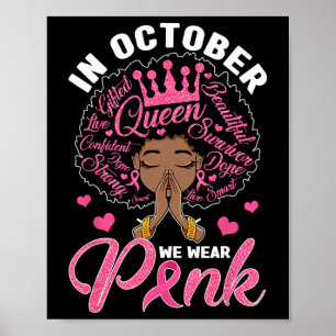 Im Oktober tragen wir den rosa Brustkrebs-Krieger Poster