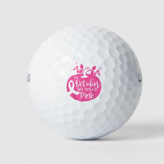 Im Oktober tragen wir die Pink Breast Cancer Pumpk Golfball (Vorderseite)