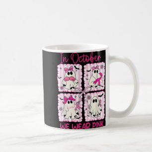 Im Oktober tragen wir ein pinkfarbenes Brustkrebsb Kaffeetasse