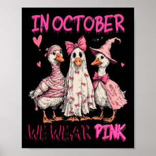 Im Oktober tragen wir ein rosa Brustkrebs-Bewussts Poster