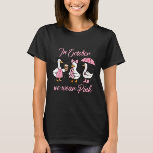 Im Oktober tragen wir ein rosa Brustkrebs-Bewussts T-Shirt