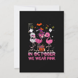 Im Oktober tragen wir eine rosa Flamingo Halloween Einladung