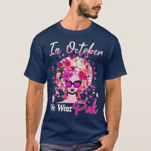 Im Oktober tragen wir eine schwarze, rosa Butterfl T-Shirt