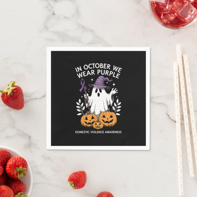 Im Oktober tragen wir einen Lila Gewalt Ghost Serviette (Beispiel)