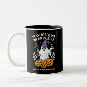 Im Oktober tragen wir lila Häusliche Gewalt Geist Zweifarbige Tasse