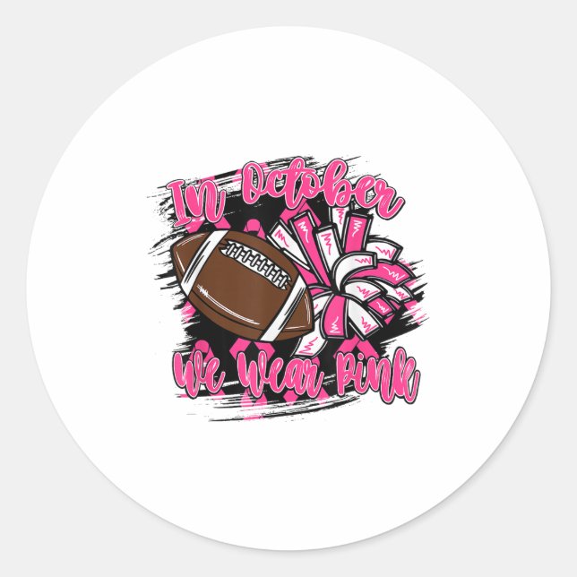 Im Oktober tragen wir NK Breast Cancer Chear Runder Aufkleber (Vorderseite)