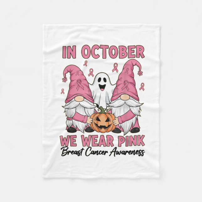 Im Oktober tragen wir NK Brustkrebs Ghost Hallowee Fleecedecke (Vorderseite)