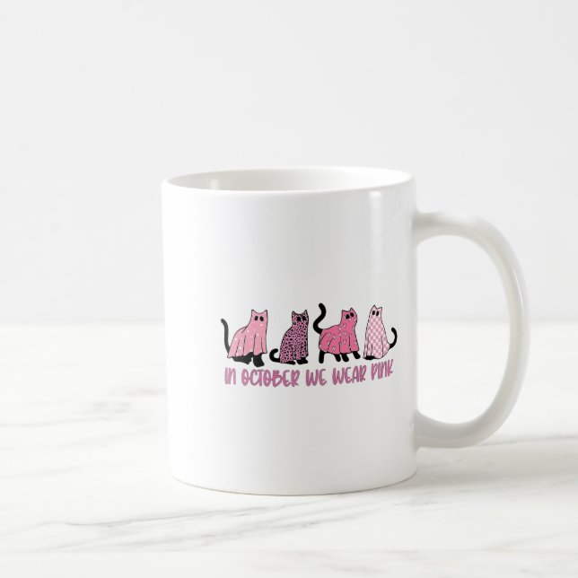 Im Oktober tragen wir NK Ghost Cats Brustkrebs Awa Kaffeetasse (Rechts)