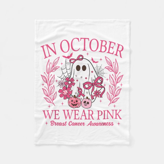 Im Oktober tragen wir NK Halloween Breastkrebs Kri Fleecedecke (Vorderseite)