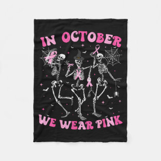 Im Oktober tragen wir Nk Halloween Brustkrebs Skel Fleecedecke
