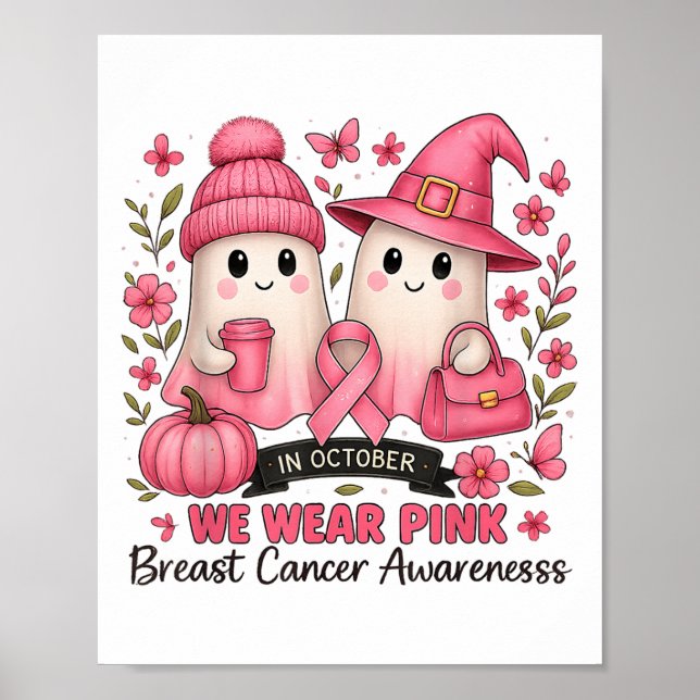 Im Oktober tragen wir NK Niedlich Ghost Breast Can Poster (Vorne)