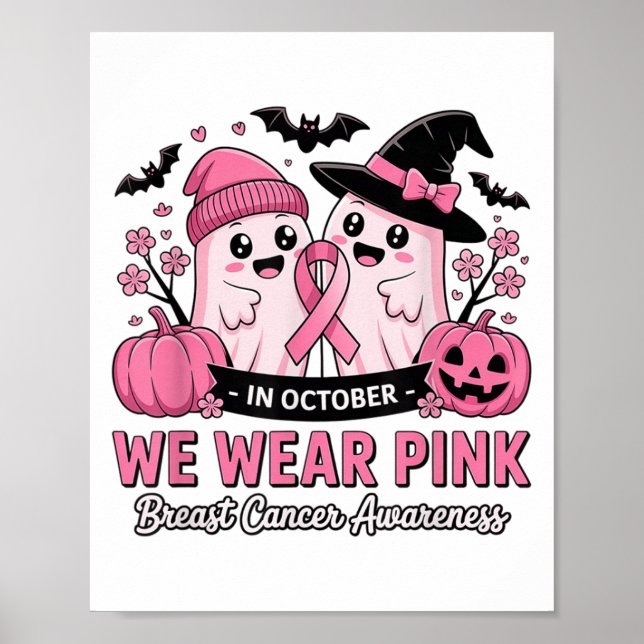 Im Oktober tragen wir NK Niedlich Ghost Breast Can Poster (Vorne)