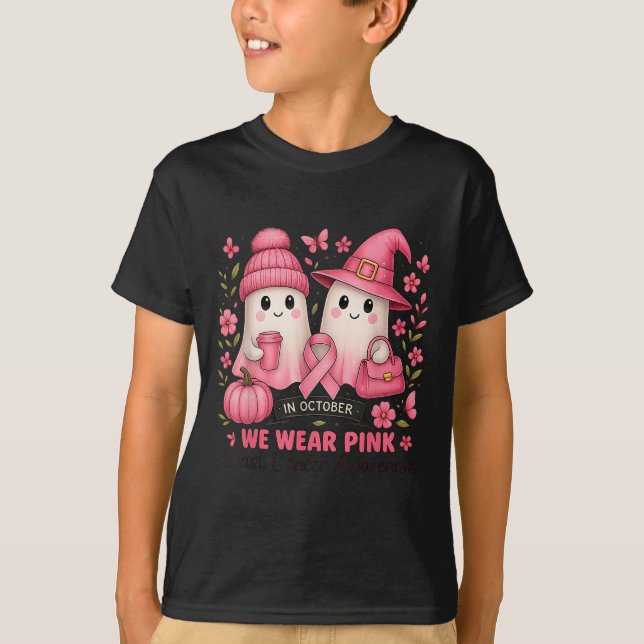 Im Oktober tragen wir NK Niedlich Ghost Breast Can T-Shirt (Vorderseite)