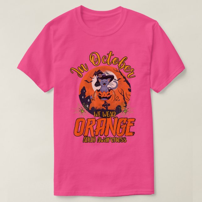 Im Oktober tragen wir Orange ADHD 844 T-Shirt (Design vorne)