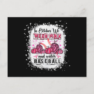 Im Oktober tragen wir pink Baseball BreastCancer A Postkarte