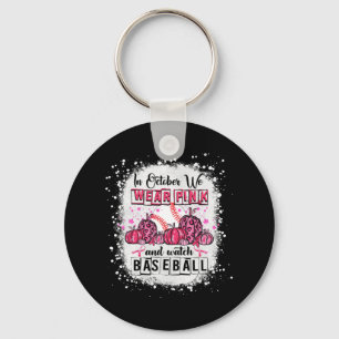 Im Oktober tragen wir pink Baseball BreastCancer A Schlüsselanhänger