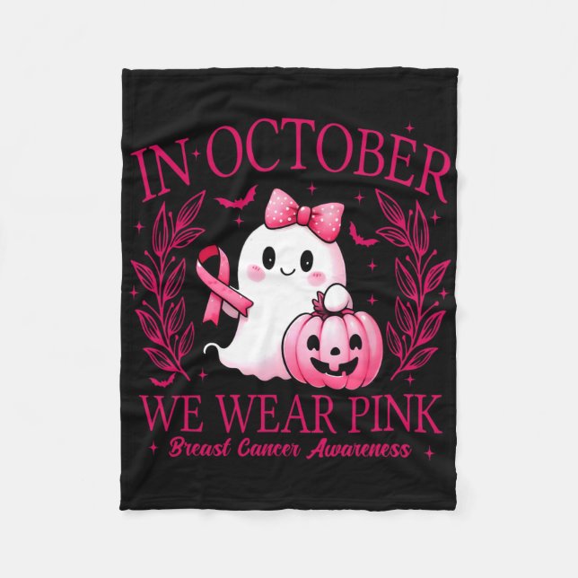Im Oktober tragen wir Pink - Brustkrebs-Bewusstsei Fleecedecke (Vorderseite)