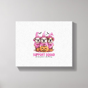 Im Oktober tragen wir Pink Bulldog Halloween Breas Leinwanddruck
