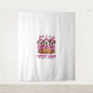 Im Oktober tragen wir Pink Bulldog Halloween Breas Wandteppich