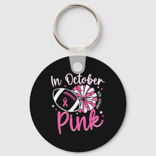 Im Oktober tragen wir Pink Cheerleading Football B Schlüsselanhänger