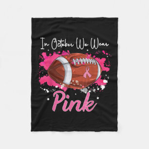 Im Oktober tragen wir Pink Football Breast Cancer Fleecedecke