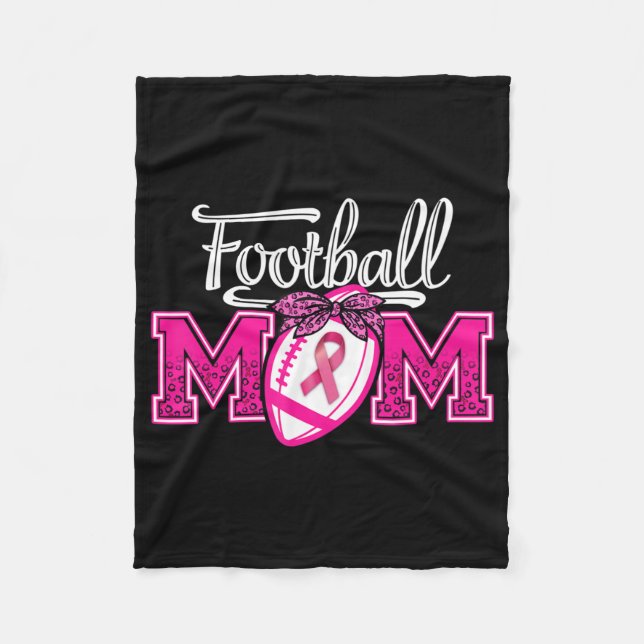 Im Oktober tragen wir Pink Football Mama Brustkreb Fleecedecke (Vorderseite)