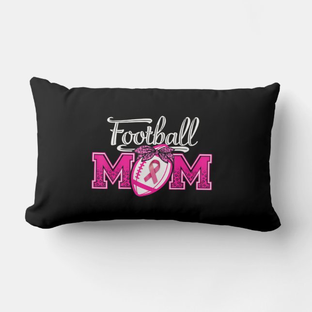 Im Oktober tragen wir Pink Football Mama Brustkreb Lendenkissen (Vorderseite)