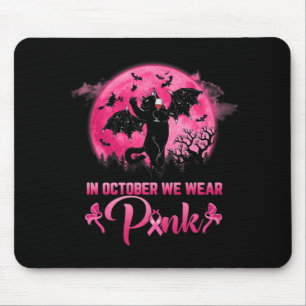 Im Oktober tragen wir Pink Fun Cat Halloween Breas Mousepad