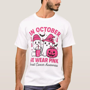 Im Oktober tragen wir Pink Ghost Breast Cancer Awa T-Shirt