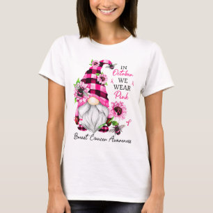 Im Oktober tragen wir Pink Gnome Breast Cancer Awa T-Shirt