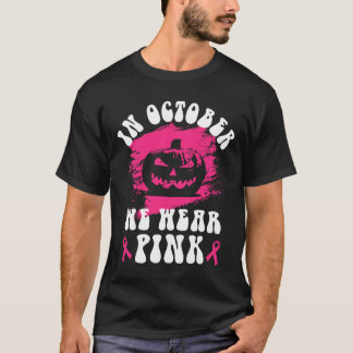 Im Oktober tragen wir Pink Halloween Jackolantern T-Shirt