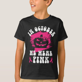 Im Oktober tragen wir Pink Halloween Jackolantern T-Shirt