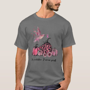 Im Oktober tragen wir Pink Hummingbird Brustkrebs T-Shirt