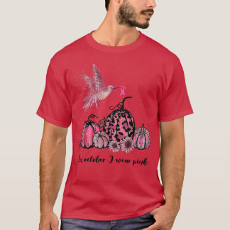 Im Oktober tragen wir Pink Hummingbird Brustkrebs T-Shirt