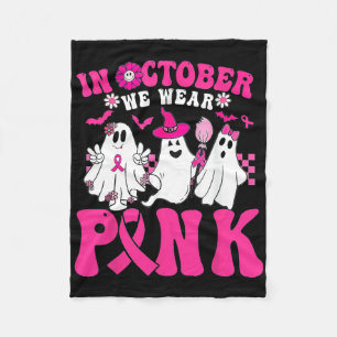 Im Oktober tragen wir Pink im Oktober Halloween-Ge Fleecedecke
