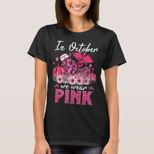 Im Oktober tragen wir Pink Nurse Life Pumpkin Leop T-Shirt