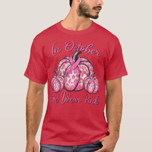 Im Oktober tragen wir Pink Pumpkin Leopard Breast  T-Shirt