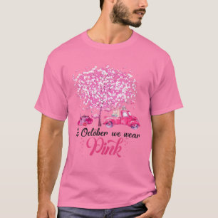 Im Oktober tragen wir Pink Red Truck Pumpkin Breas T-Shirt
