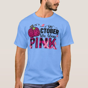 Im Oktober tragen wir Pink Ribbon Leopard Pumpkin  T-Shirt