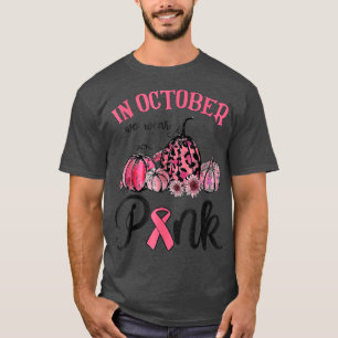 Im Oktober tragen wir Pink Ribbon Leopard Pumpkin  T-Shirt
