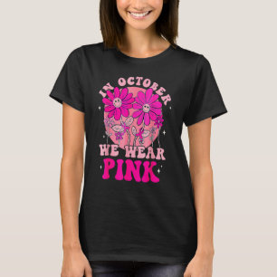 Im Oktober tragen wir Pink Smile Blume Groovy Vint T-Shirt